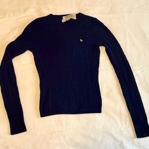 Vintage Abercrombie & Fitch "Ezra Fitch" 100%  Cashmere Navy  Sweater Size M